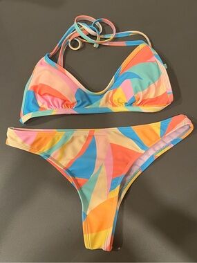 wild fable Multicolor Abstract Print Bikini Set